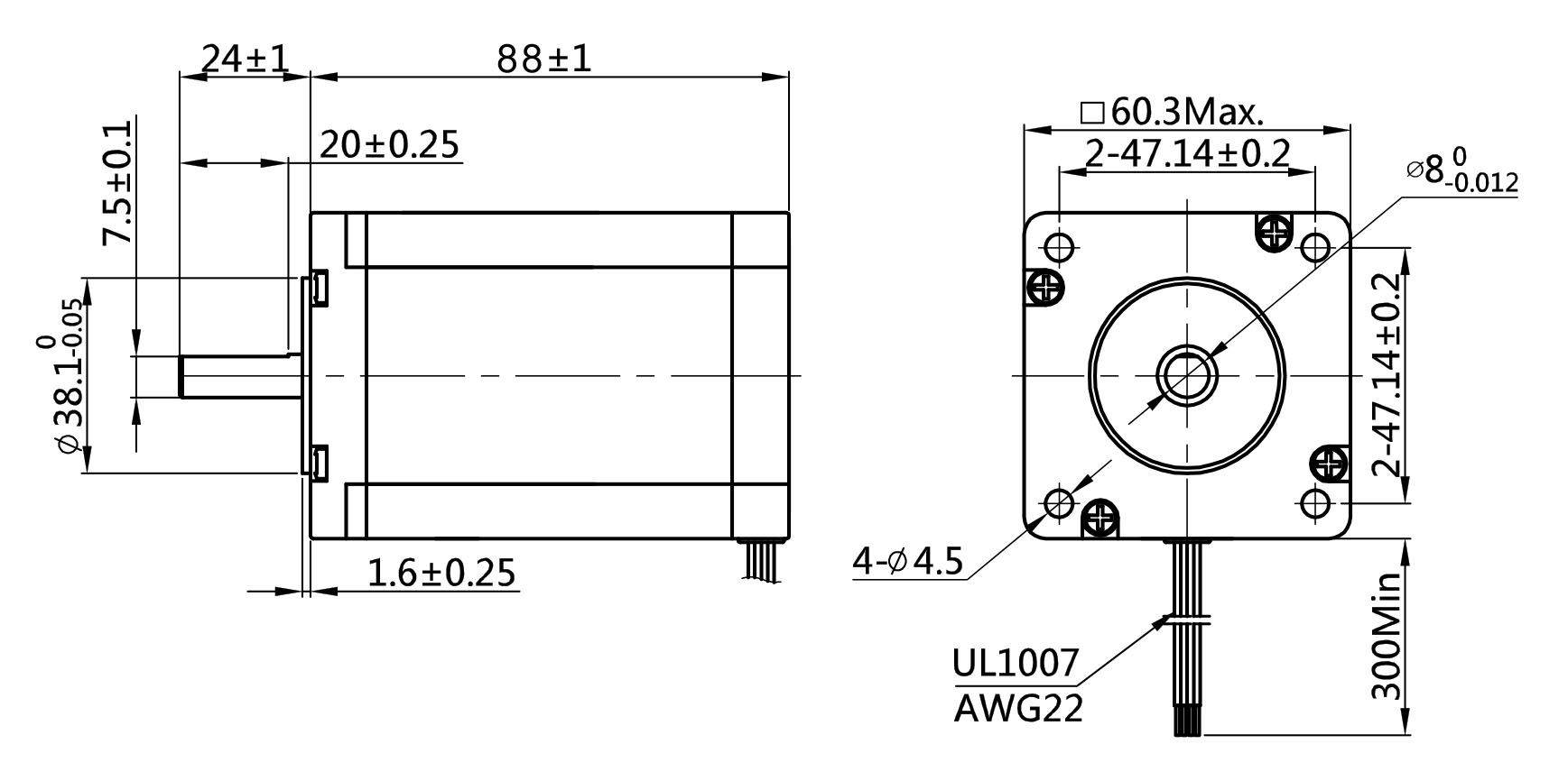 nema 24 stepper motor frame sizes