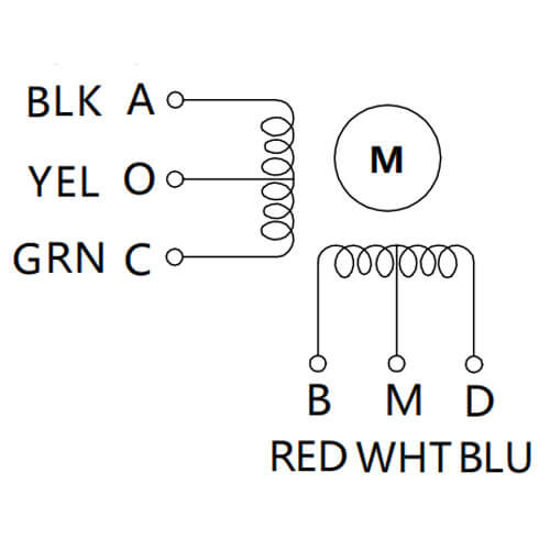 2 Phase Unipolar Stepper Motor Winding Mode