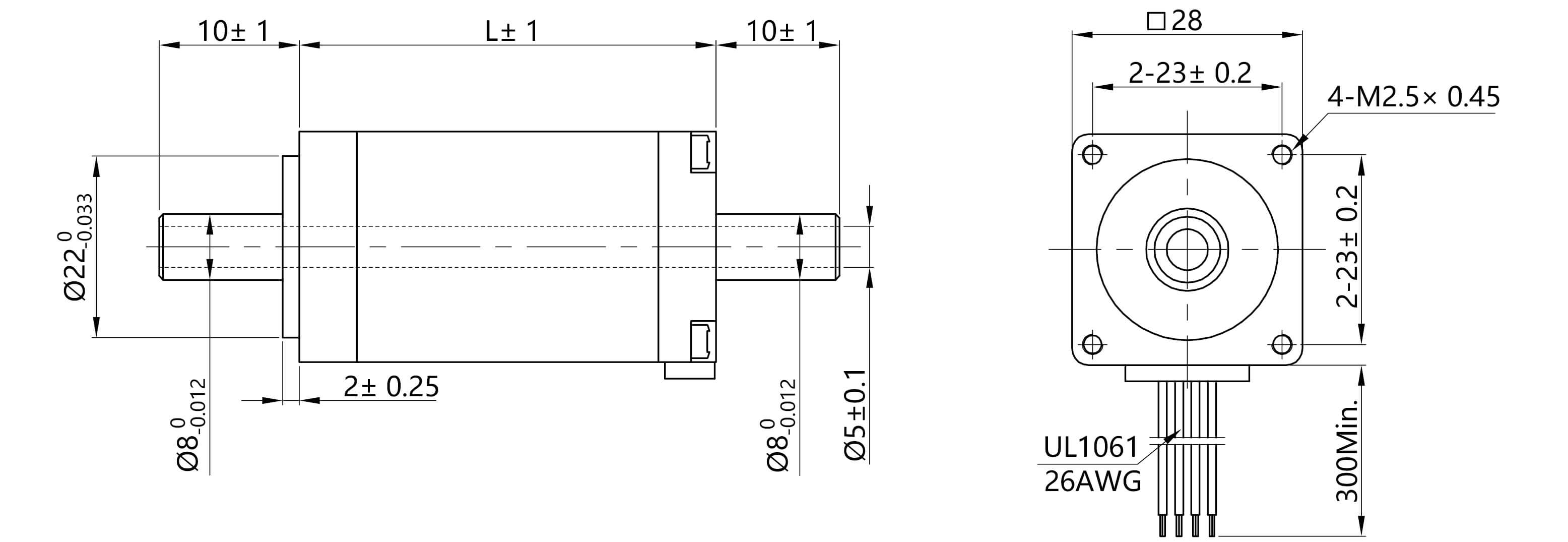 nema 11 hollow shaft stepper motor