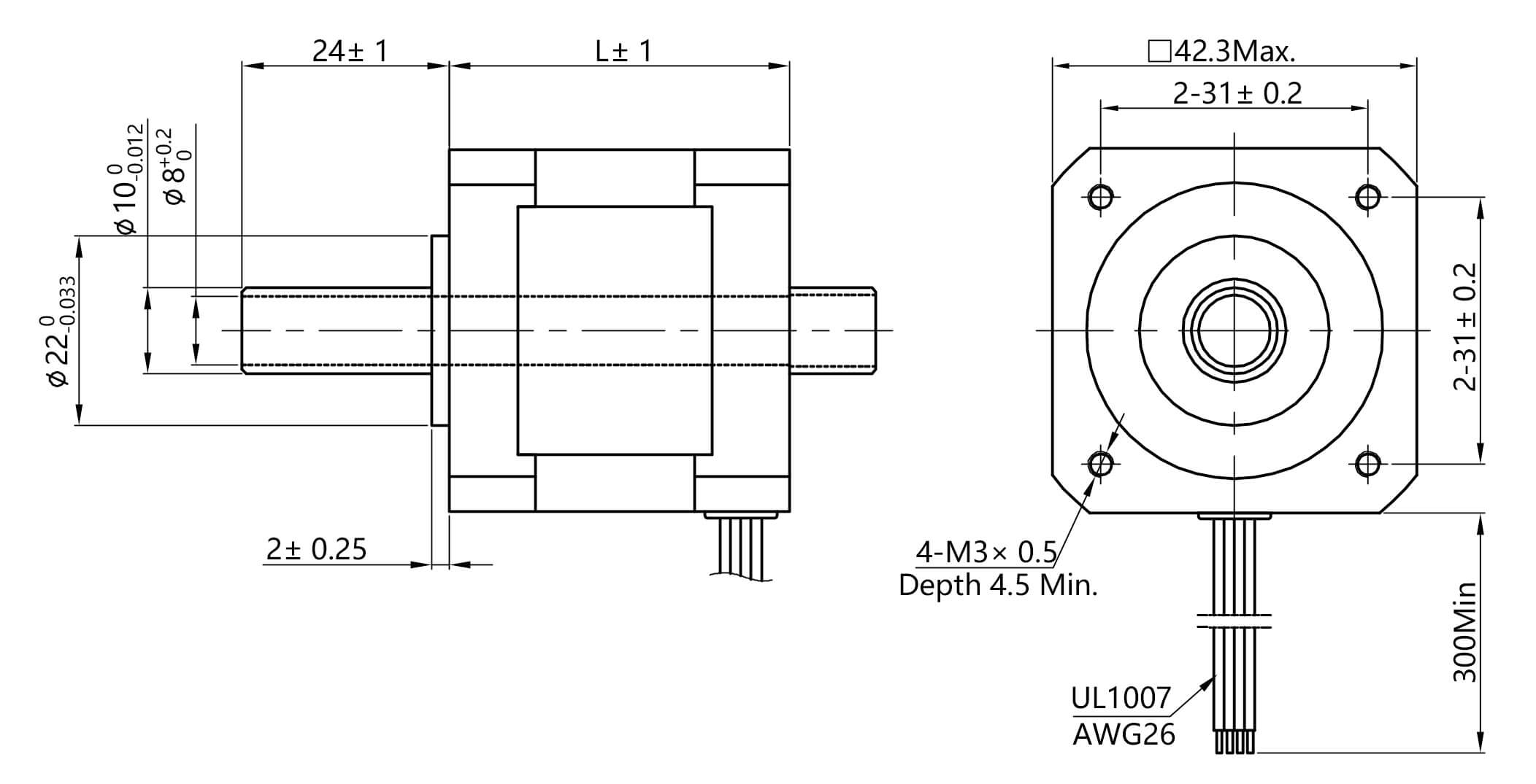 neam17 hollow shaft stepper motor