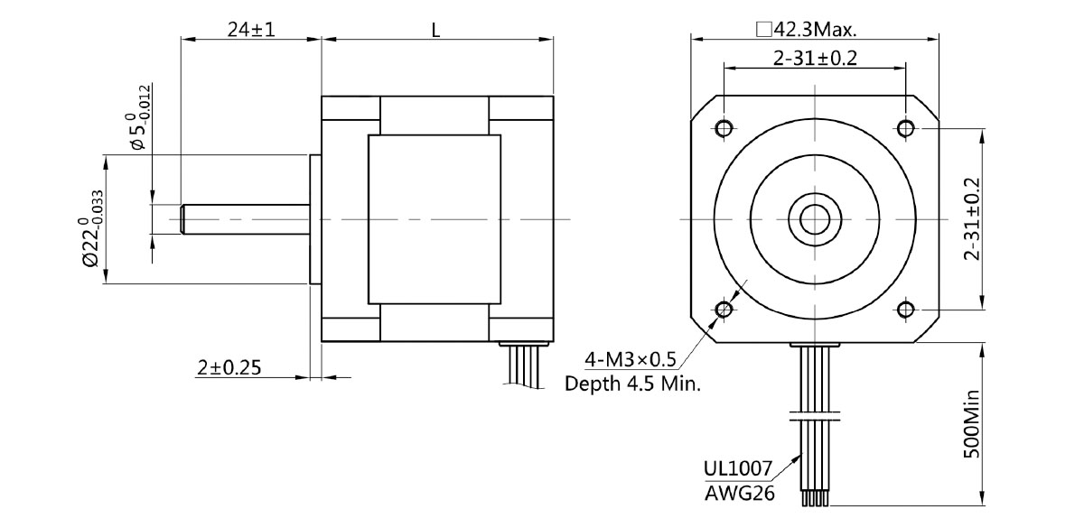 nema 17 dimension