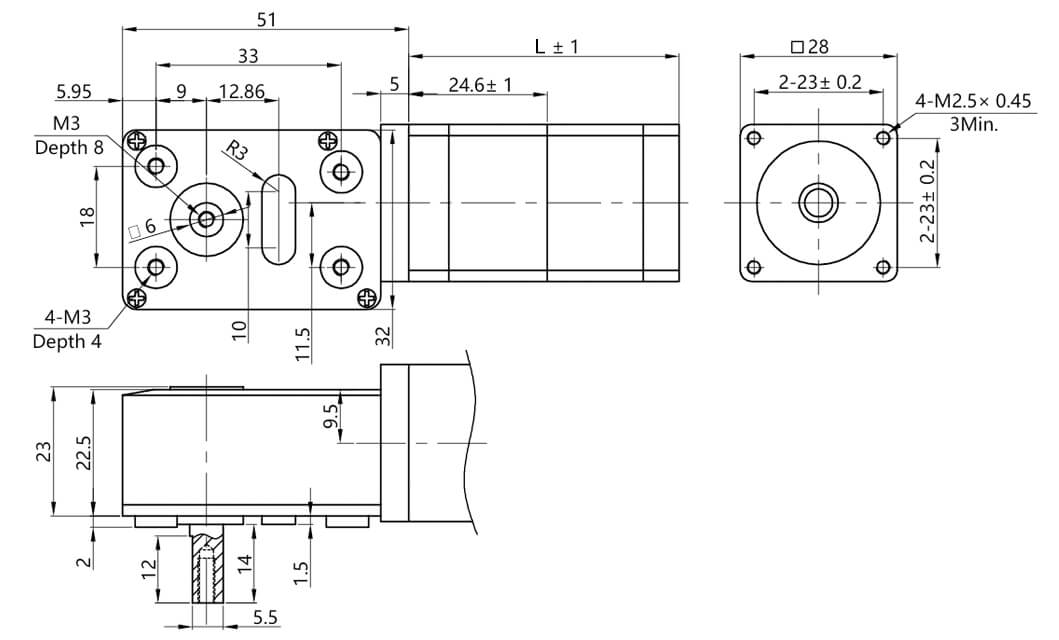 NEMA11 Worm Geared Integrated stepper motor