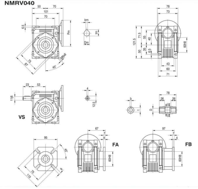 NMRV040 Worm Gearbox NMRV040 Worm Gearbox