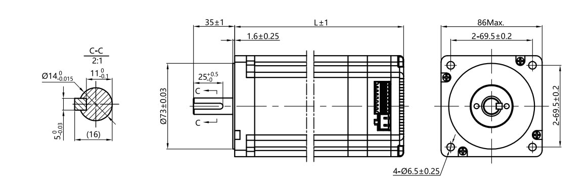 BFISC86 Integrated Stepper Servo Motor Dimension