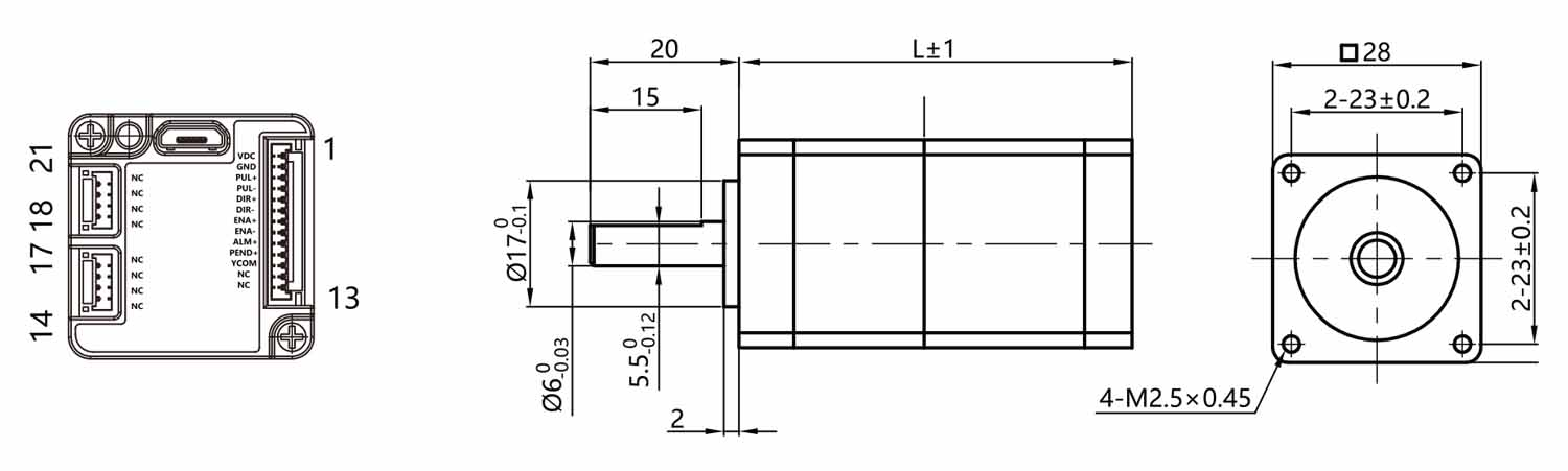 BFISC28-P1A3 Integrated Stepper Motor BFISC28-P1A3 Integrated Stepper Motor